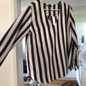 Blue and red striped dress shirt